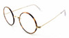 Berkshire Chase Eyeglasses Round Saddle 14KT Gold & Chestnut Tortoise 47 mm