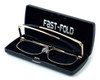 Calabria FAST-FOLD Metal Folding Eyeglasses w/ Case in Gold :: Progressive