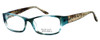 Badgley Mischka Melodie Designer Eyeglasses in Aqua Crystal :: Rx Bi-Focal