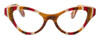 Specs of Wood Designer Wooden Eyewear Made in the USA "Cat Stripes" in Engineered Wood (Brown Orange Red) :: Rx Bi-Focal