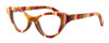 Specs of Wood Designer Wooden Eyewear Made in the USA "Cat Stripes" in Engineered Wood (Brown Orange Red) :: Rx Bi-Focal