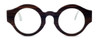 Specs of Wood Designer Wooden Eyewear Made in the USA "Sharp Piano Rounds" in Ebony & Stained White Oak Wood (Dark Brown White) :: Rx Bi-Focal