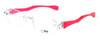 I Wear America Designer Rimless Eyewear Made in the USA "Freedom 1" in Pink Diamond :: Rx Bi-Focal