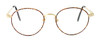 Fashion Optical Designer Eyeglasses Novara in Gold Demi Amber 51mm :: Rx Bi-Focal