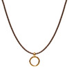 Giorgio Fedon Braided Brown Leather with Gold Loop Eyeglass Necklace
