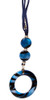Calabria Suede Eyeglass Necklace Blue Marble&Snake Skin Clean Cloth La.Loop 32"
