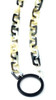 Valrose Acetate Eyeglass Necklace Crafted in France with All Natural Materials ; Black White Tan Acetate Chain
