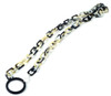 Valrose Acetate Eyeglass Necklace Crafted in France with All Natural Materials ; Black White Tan Acetate Chain