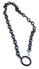 Valrose Acetate Eyeglass Necklace Crafted in France with All Natural Materials ; Black Acetate Chain (Ace907-Link04N)