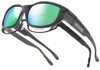 Jonathan Paul Polarized Fitovers Eyewear Large Torana Dark-Charcoal&Green Mirror