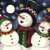 Holiday Christmas Theme Microfiber Cleaning Cloth Snowmen Singing Carols in Snow