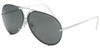 P - White Frame with Grey-Blue & Mercury Silver Mirror lens
