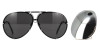J-Black Silver w/Polarized Grey & Silver Mirror Lens Front