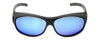 Montana Designer Fitover Sunglasses F01H in Matte Black & Polarized Blue Mirror Lens