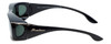 Montana Designer Fitover Sunglasses F02D in Gloss Black & Polarized G15 Green Le