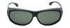 Montana Designer Fitover Sunglasses F03D in Gloss Black & Polarized G15 Green Le