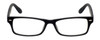 Front View of Calabria Seafarer Slim Reading Glasses WIDE Vintage 30 Matte Black