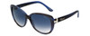 Chopard Designer Sunglasses SCH129S-0WTG in Black-Blue with Grey-Gradient Lens