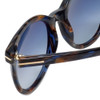 Tom Ford Designer Sunglasses Riley TF298-92W in Havana-Blue with Blue-Gradient Lens