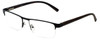 Calabria R782 Metal Semi-Rimless Reading Glasses X-Large 59 mm Black/Brown Wood