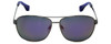 Isaac Mizrahi Designer Sunglasses 58mm X-Large Pilot Gunmetal/Purple Mirror