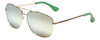 Isaac Mizrahi Designer Sunglasses 58mm X-Large Pilot Gold-Green/Gold Mirror