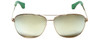 VIP Isaac Mizrahi Designer Sunglasses 58mm X-Large Pilot Gold-Green/Gold Mirror