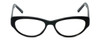 Cinzia Designer Reading Glasses CBR05 in Jet Black 50mm Oval Cateye CHOOSE POWER