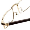 Gold & Wood Designer Eyeglasses Centaur-01 in Gold 52mm :: Progressive