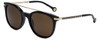 Carolina Herrera Designer Sunglasses SHE690-0700 in Black with Brown Lens