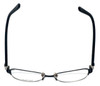 Vera Wang Women's Semi-Rimless Designer Reading Glasses V078 Black&Crystals 50mm
