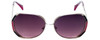 Lucky Brand Designer Sunglasses Aurora Silver Purple 61mm Jumbo Oversized Cateye