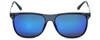 Carrera Tella Designer Sunglasses in Transparent Blue with Blue Mirror Lens
