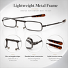 Calabria Metal Folding Reading Glasses&Case Light Weight Compact Silver Tortoise