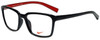 Nike Designer Eyeglasses 7096-005 in Black Red 53mm :: Rx Single Vision