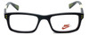 Nike Designer Eyeglasses 5537-001 in Black Volt 44mm Kids Size :: Custom Left & Right Lens