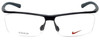 Nike Designer Eyeglasses Nike-6061-011 in Satin Black Dark Grey 58mm :: Custom Left & Right Lens