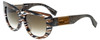 Fendi Designer Sunglasses FF0031-7YQ Brown 53mm Black White Striped Marble Grey