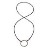 LA LOOP Designer Eyeglass Necklace Black Braided Leather with Antique Silver Loop