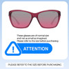 Size Awareness View of Elle Designer Sunglasses El14834-PU-56 mm in Crystal Red Wine & Purple Fade Lens