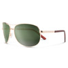 Profile View of Suncloud Classic Aviator Pilot Metal Polarized Sunglasses in Gold with Polar Gray Green
