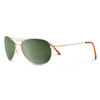 Profile View of Suncloud Patrol Classic Aviator Pilot Metal Polarized Sunglasses in Gold with Polar Gray Green