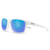 Profile View of Suncloud Respek Polarized Sunglasses by Smith Optics Classic Wrap in Matte Crystal with Polar Blue Mirror