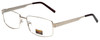 Profile View of Gotham Style Reading Glasses GS13 in Gold with Blue Light Filter + A/R Lenses