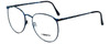 Profile View of Liberty Optical Reading Glasses LA-4C-4-55 in Blue Marble with Blue Light Filter