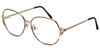 Profile View of Fashion Optical Reading Glasses E1013 in Gold-Demi-Amber with Blue Light Filter