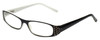 Profile View of Corinne McCormack Reading Glasses Lexi in Black-White with Blue Light Filter + A