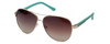 Guess  Designer Sunglasses GU7325 in Gold-Teal Frame with Amber Gradient Lens