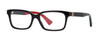 Gucci Prescription Eyeglasses GG0168O-003-53 mm Gloss Black/Green/Red Rx Bi-Focal