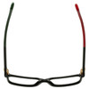 Gucci Designer Reading Eye Glasses in Gloss Black/Green/Red GG0168O-007-55 mm